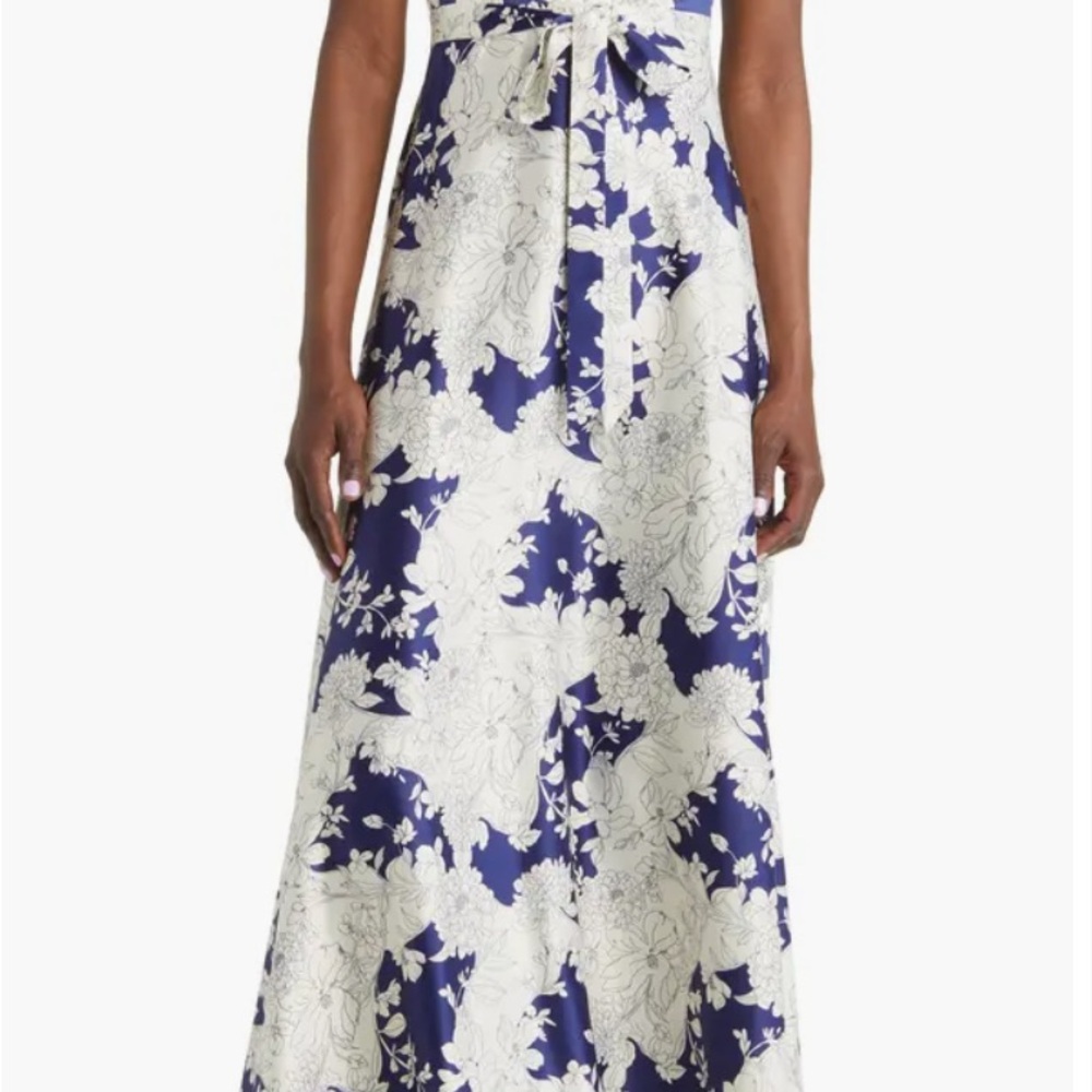 Lulus Tea Garden Satin Maxi Dress